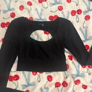 Aerie Black Cut-Out Long Sleeve
